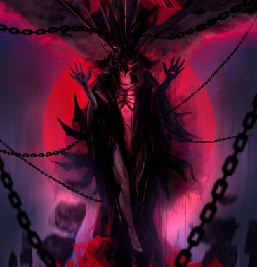Chain demon goddess clipart