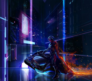 bilim-kurgu neon savaşçı Bisiklet
