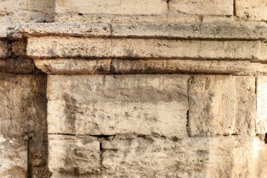 Eski ve antik taş duvarın foto dokusu.