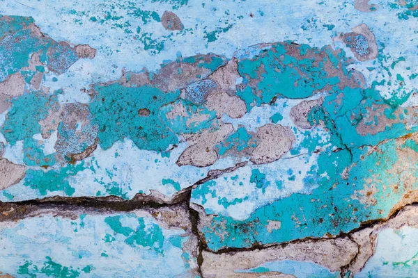 Φωτογραφία Υφή Του Παλιού Και Ραγισμένου Μπλε Χρώματος Τσιμεντένιου Τοίχου — Φωτογραφία Αρχείου