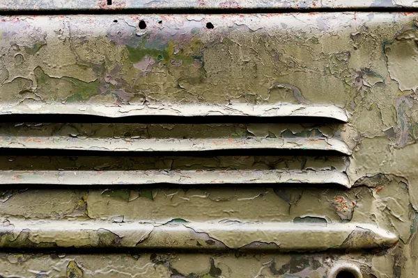 Photo Vieux Véhicules Militaires Couleur Verte Rouillée Ventilation Surface Blindée — Photo