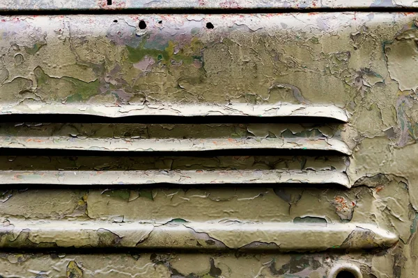 Foto Velho Enferrujado Verde Colorido Veículo Militar Blindado Ventilação Superfície — Fotografia de Stock