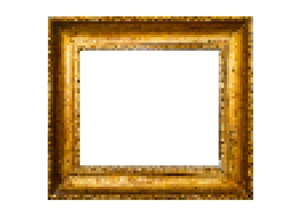 Pixel Ilustração Arte Cor Dourada Moldura Imagem Vazia Isolada Fundo — Fotografia de Stock