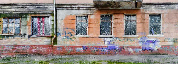 Pixel Εικονογράφηση Έργο Τέχνης Του Grungy Καταστράφηκε Και Εγκαταλείφθηκε Αστικό — Φωτογραφία Αρχείου
