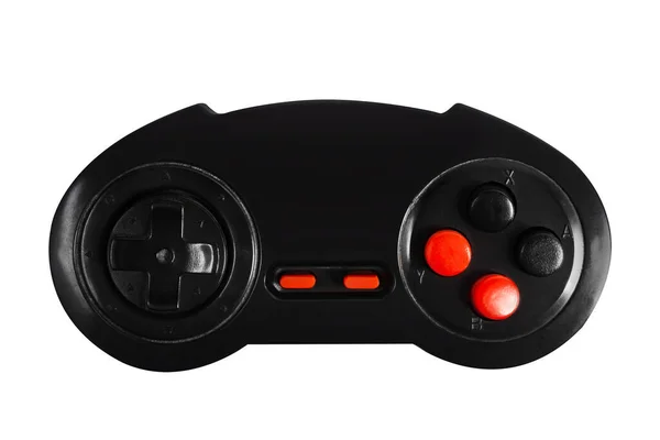 Foto Isolada Joystick Controlador Plástico Bits Jogos Com Botões Vermelhos — Fotografia de Stock