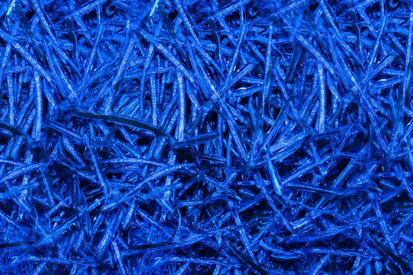 Foto Van Blauw Getint Bevroren Gras Bedekt Met Ijs Textuur — Stockfoto