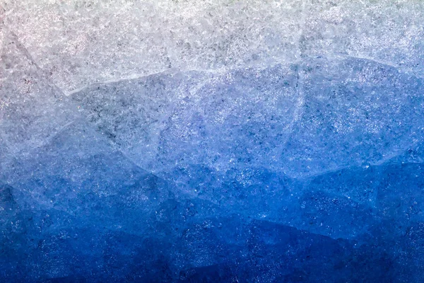 蓝色调梯度冻裂冰面纹理照片 — 图库照片