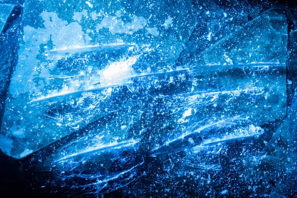 Foto Von Blau Getönten Gefrorenen Zerkratzten Eisoberfläche Textur — Stockfoto