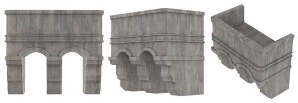 Μεμονωμένη Καθιστούν Την Απεικόνιση Του Μεσαιωνικού Κάστρου Μπαλκόνι Φρούριο Διάφορες — Φωτογραφία Αρχείου