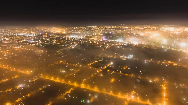 Light Bokeh City Landscape Night Sky Many Stars Blurred City — Stock Photo, Image