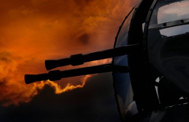Burun 0.303 kahverengi makineli tüfek tareti İngiliz İkinci Dünya Savaşı Lancaster ağır bombardıman uçağı.