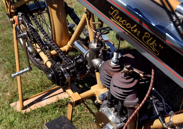 Détail Vieux Moteur Moto Vintage Années 1920 — Photo