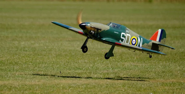 Flying Scale Model British Hawker Hurricane Second World War Fighter — Zdjęcie stockowe