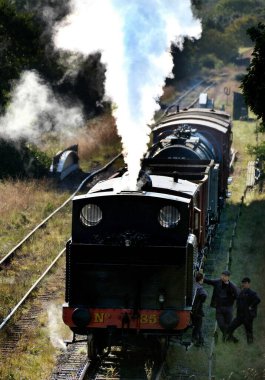 Kuzey Yorkshire mors0 demiryolu. 0Yorkshire, İngiltere, 04 / 10 / 2022. Yıllık buhar galası etkinliği. Buharlı lokomotif çağının kutlaması.