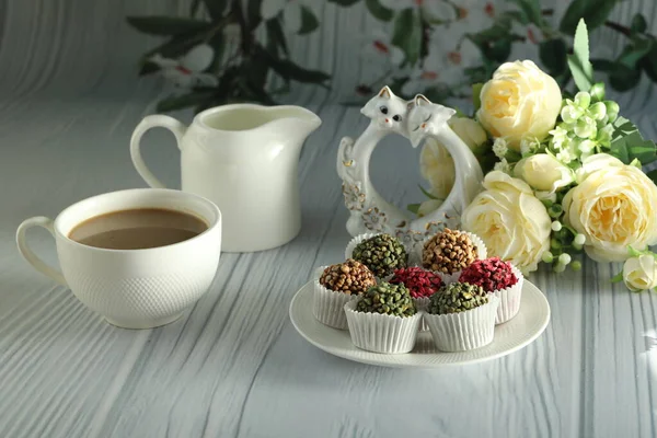 Cup Coffee Chocolate — Stock Photo, Image
