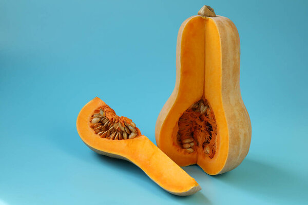 pumpkin on blue background