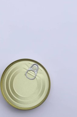 metal can on the white background with copy space