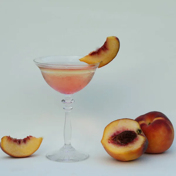 Vino Con Cocktail Frutta Fredda Con Spazio Copia — Foto Stock