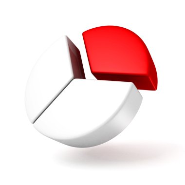 iş pasta grafik diyagramı kırmızı bölümü simgesi