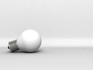 fikir kavramı, gri arka plan üzerinde tek ampul