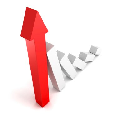 yukarı ok kar veya kazanç gorw artış gösteren 3d grafik