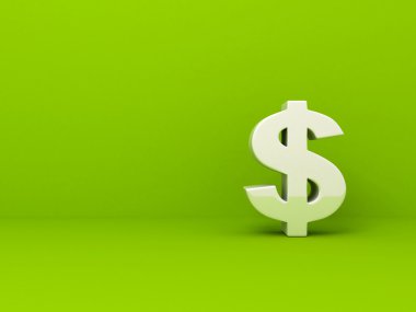 yeşil zemin üzerine beyaz dolar para birimi. iş conce