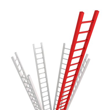 kırmızı merdiven lideri olarak başarılı ya da liderlik çay fikir kavramı