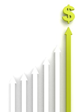 Yeşil top lideri oklarla grup Doları m yükselen kavramı