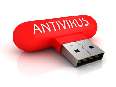 kavramı kırmızı antivirüs usb