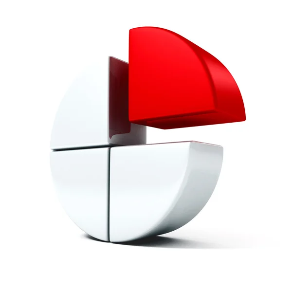 Diagrama gráfico circular de negocios parte roja icono — Foto de Stock