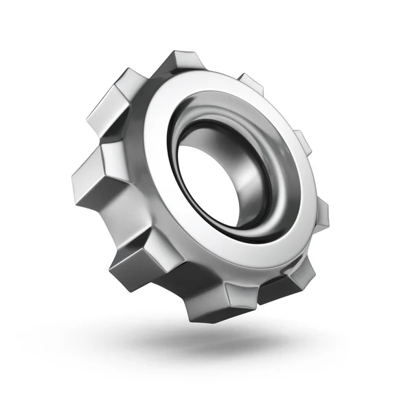 3D metallic gear isolated on white background — Stock Photo, Image