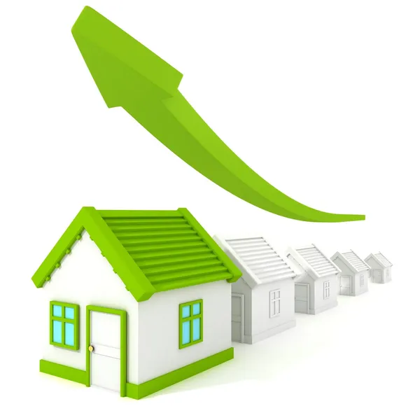 Real estate price graph grow up arrow. business concept — Stock Photo, Image