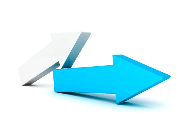Freccia leader blu su sfondo bianco. successo commerciale leadersh — Foto Stock