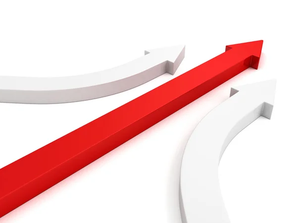 Achivement zakelijke leiderschap concept rode pijl — Stockfoto