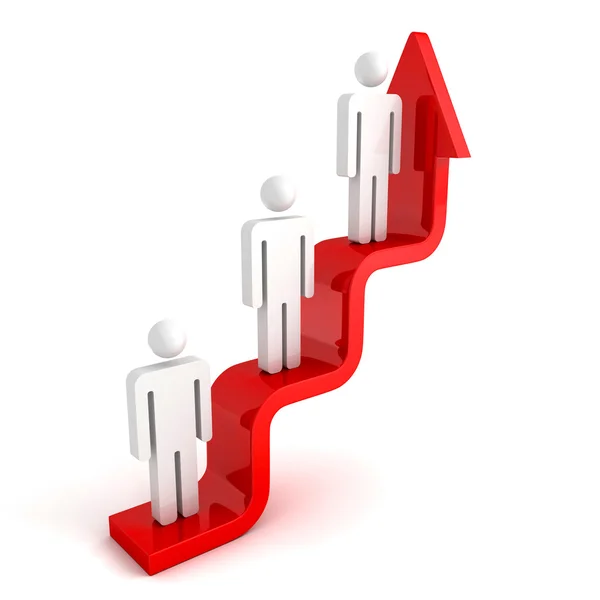 3d people on concept career ladder arrow steps. business achivem — Stock Photo, Image