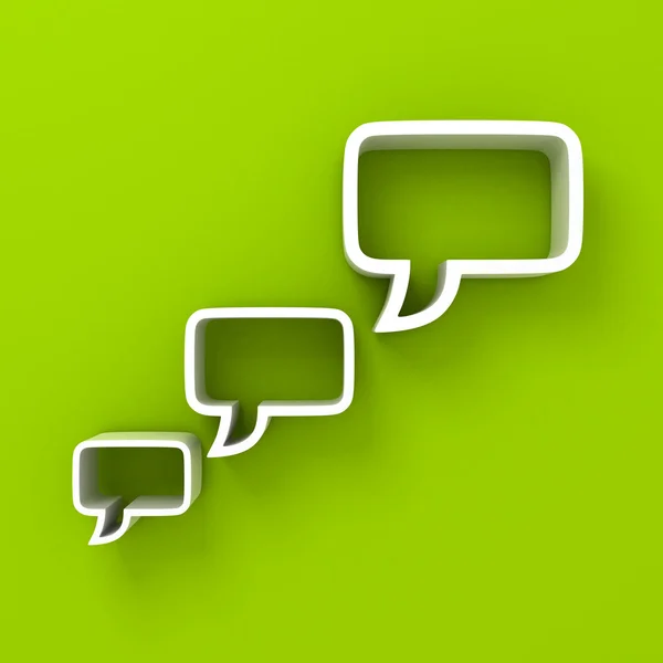 White speech bubbles on green background — Stock Photo, Image