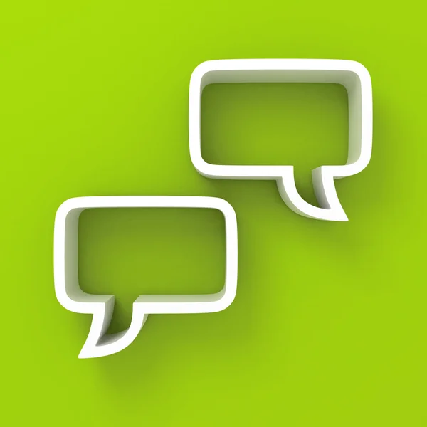 White speech bubbles on green background — Stock Photo, Image