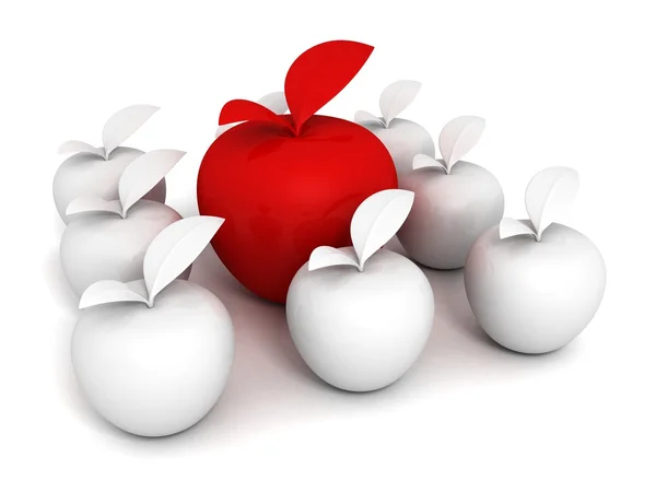 Different Red Apple in White Set — Stock Photo, Image