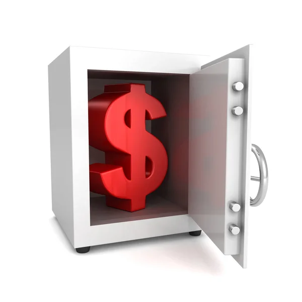 Dollar sign in bank safe — Stock Photo, Image