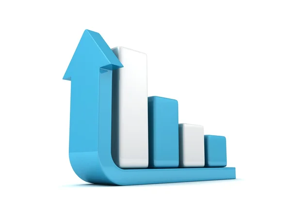 Crescimento bem sucedido do gráfico de barras — Fotografia de Stock