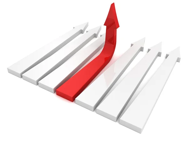 Red growing up arrow — Stock Photo, Image