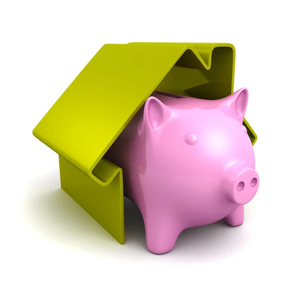 Piggy bank home — Stock Photo, Image