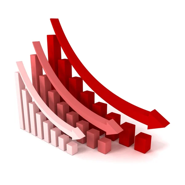 Crisis Business Graphs with Falling Arrows — Stock Photo, Image