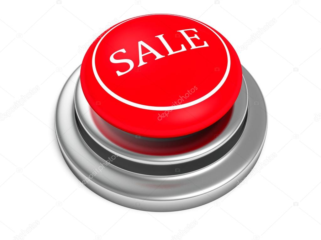 red sale push button on white background