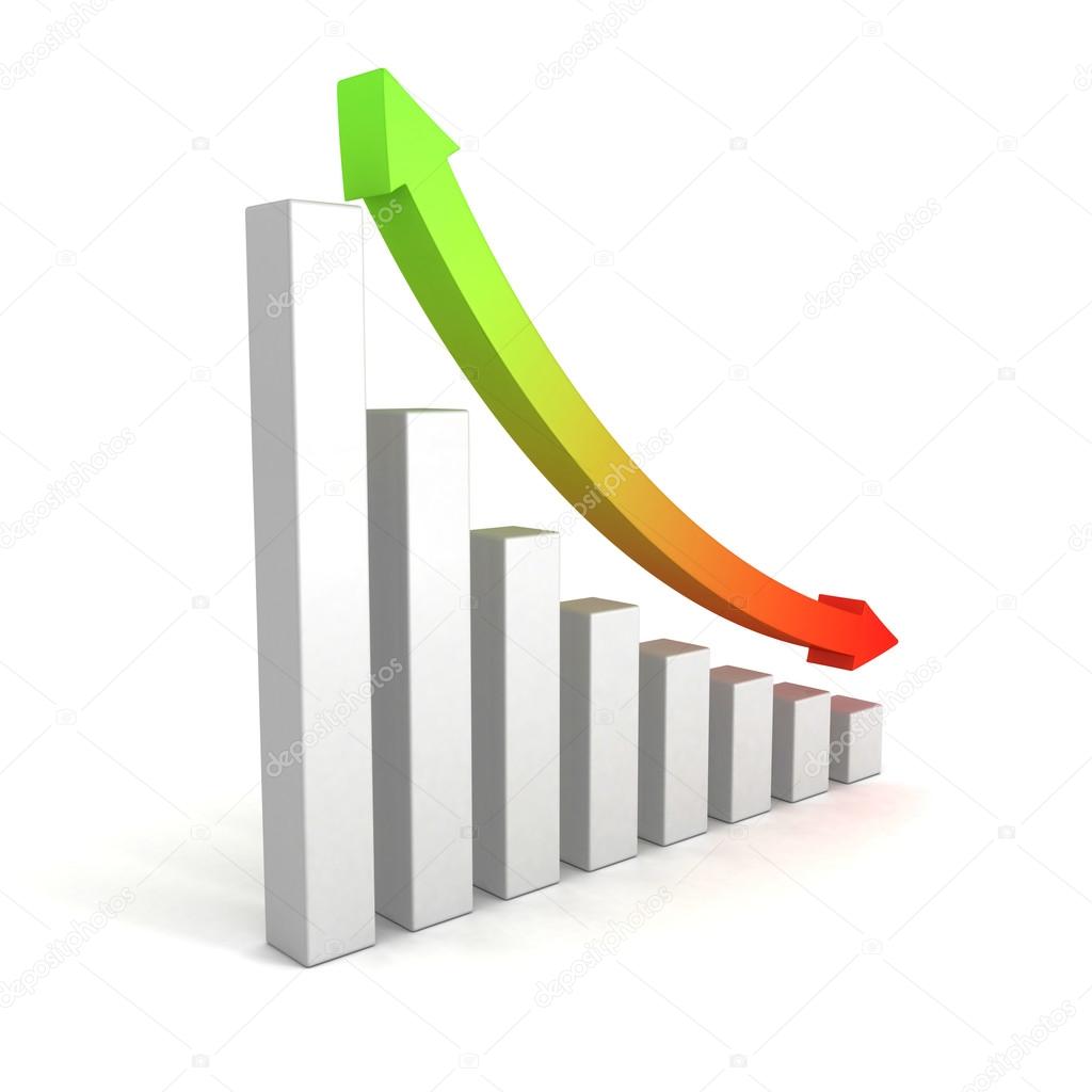 business growing bar chart with up down arrow