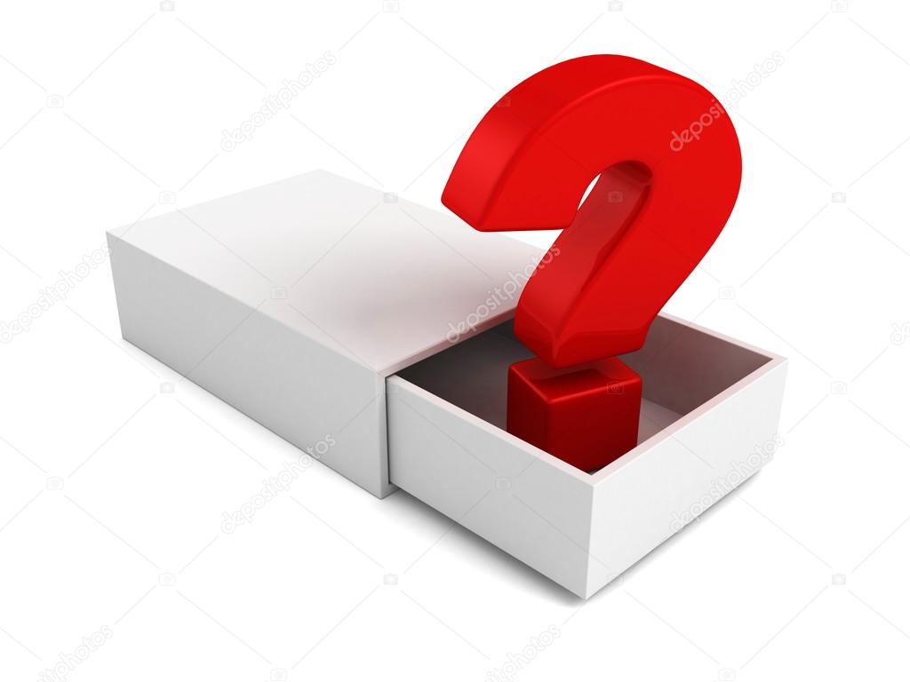 red question mark in white box