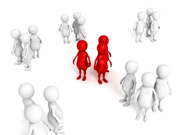 3D czerwony ludzie ludzki biznes najlepszy zespół — Zdjęcie stockowe