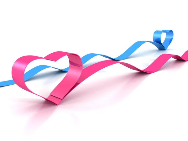 Valentine's Day pink and blue heart — Stock Photo, Image