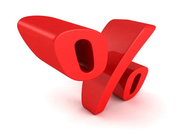 Grote rode procentteken — Stockfoto