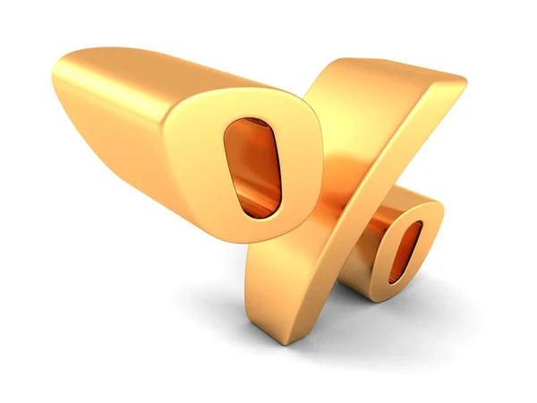 Big Golden Percent Sign — Stock Photo, Image